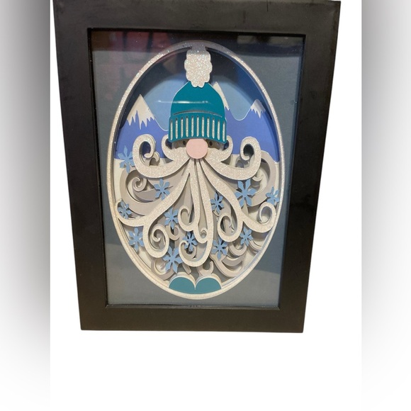 3D winter gnome in a box pastel colors 8X6 - Picture 1 of 2